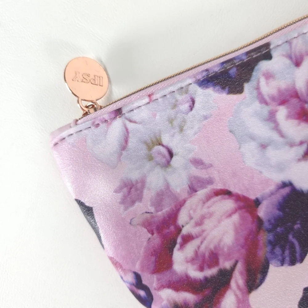 IPSY Yellow Mesh Orange Slice Zipper + Floral Makeup‎ Cosmetic Bags